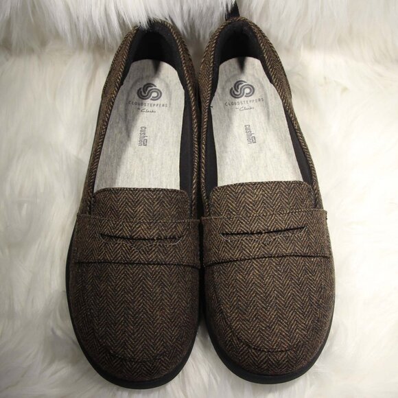 CLOUDSTEPPERS by Clarks Slip-On Loafers Sillian 2.0 Hope Brown Tweed Size 11 M - Picture 6 of 12